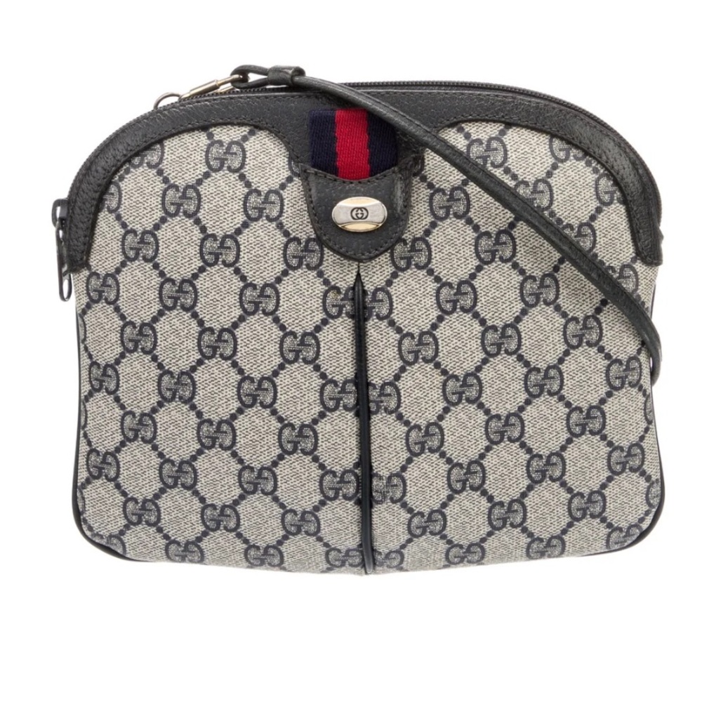 Gucci Gray and Black Crossbody Bag with Iconic Design